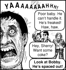 Bobby loses his cool, and exclaims the famous phrase after taking a hot dose (Tract #80, The Hunter)